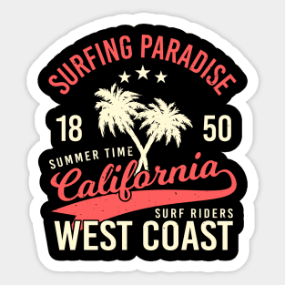 California West Coast Surf Sticker